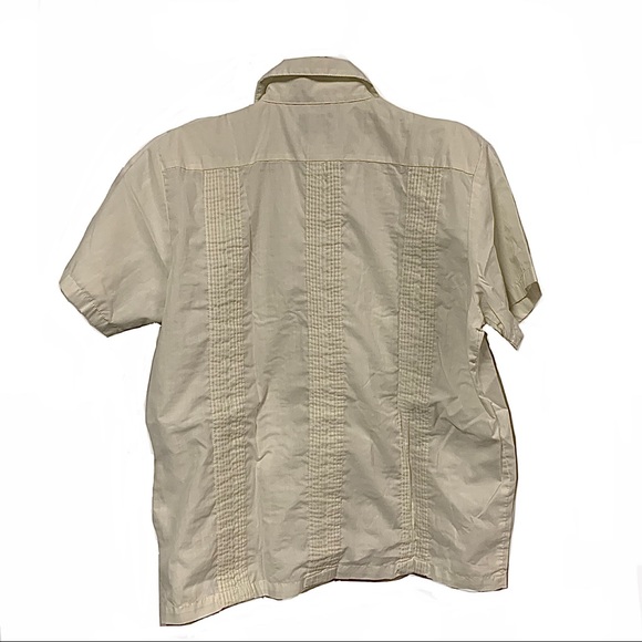 Cuban Guayabera Front Zip Shirt Size Large - Picture 3 of 11